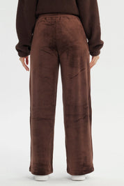 Pantalón Buzo Mujer Wide Leg Chocolate