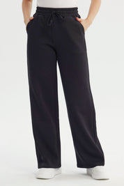 Pantalón Buzo Mujer Wide Leg Negro