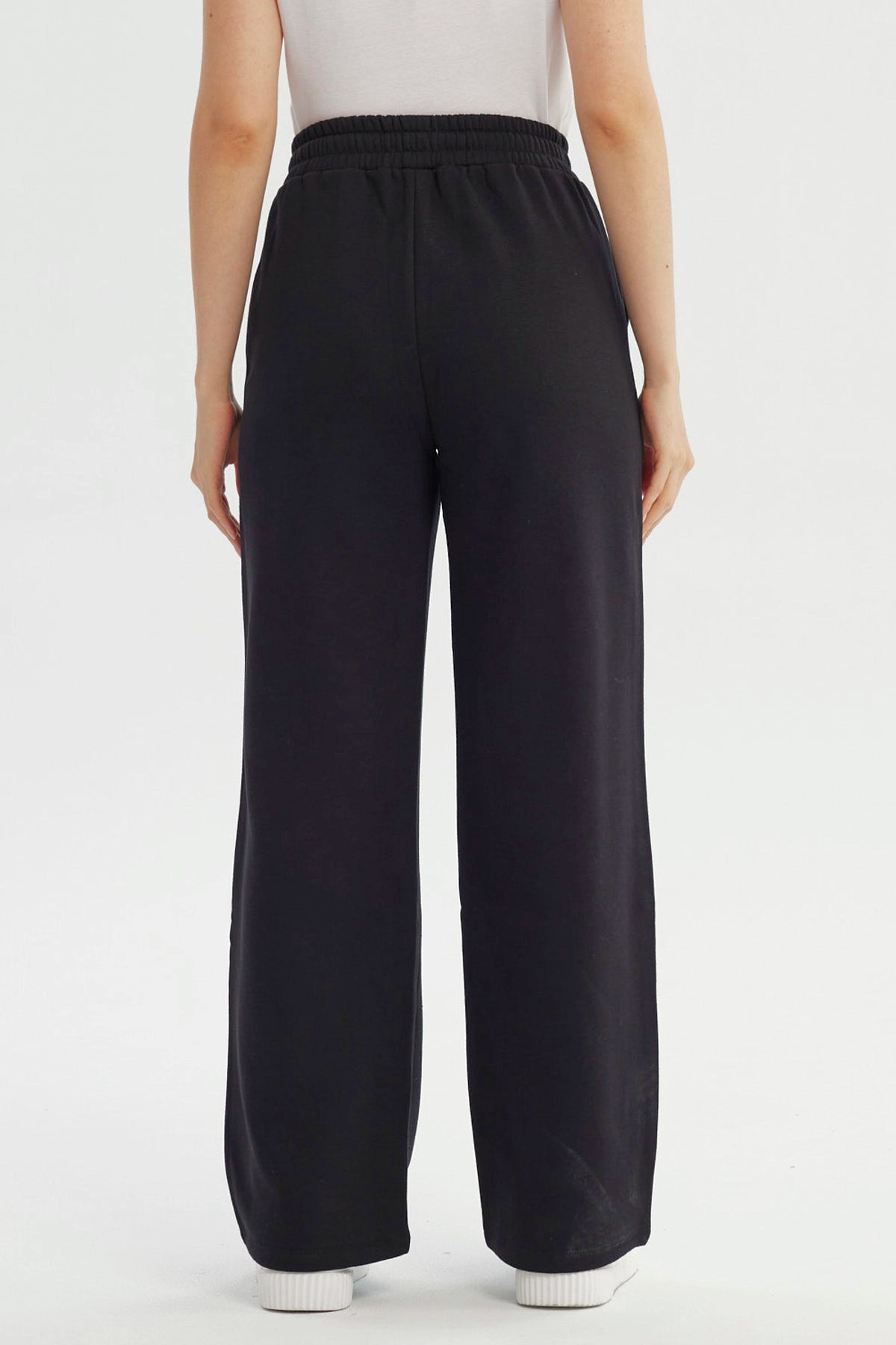 Pantalón Buzo Mujer Wide Leg Negro
