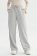 Pantalón Buzo Mujer Wide Leg Gris Melange
