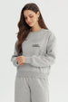 Polerón Mujer Adorno Print Gris Melange