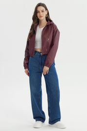 Chaqueta Mujer Regular Burdeo