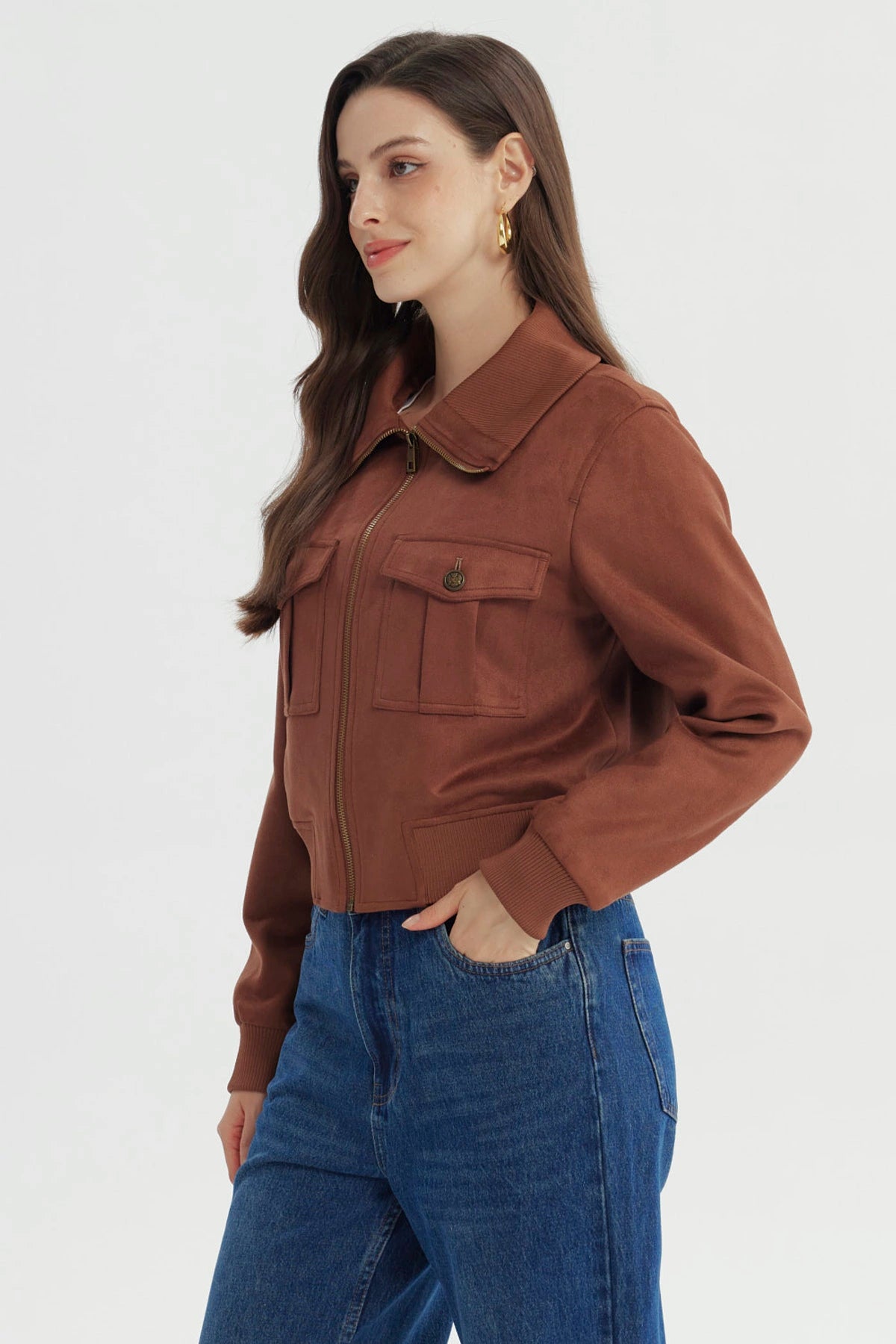 Chaqueta Mujer Slim Camel