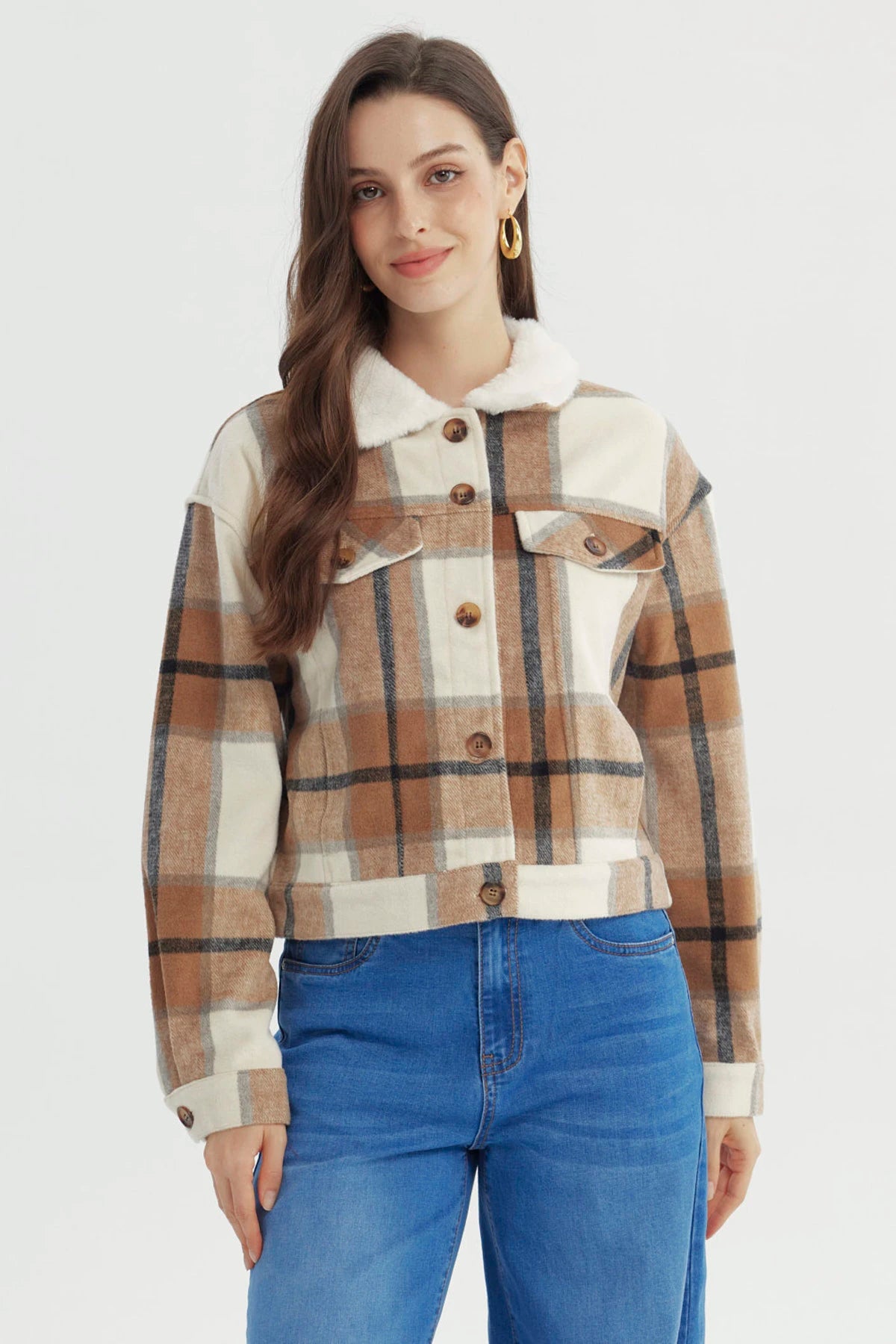 Chaqueta Mujer Slim Beige