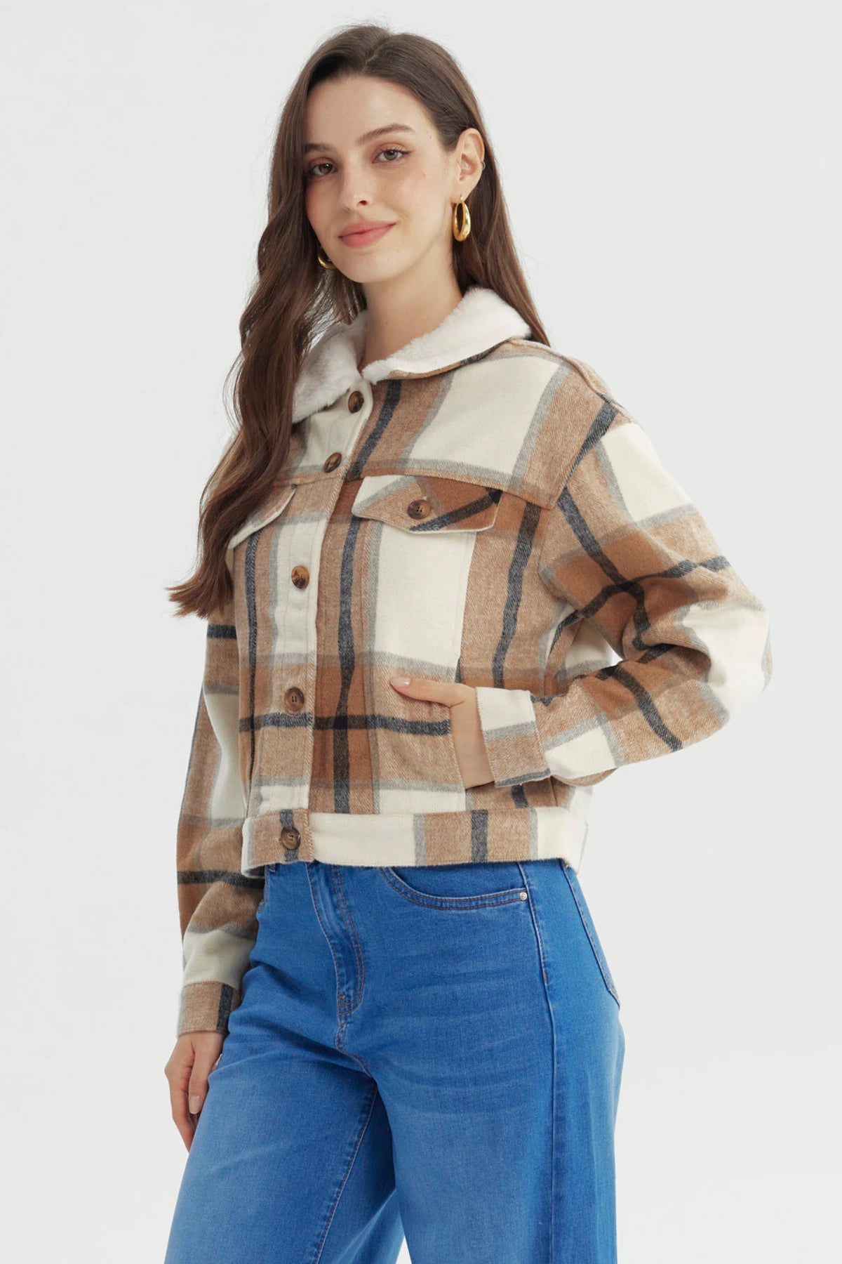 Chaqueta Mujer Slim Beige