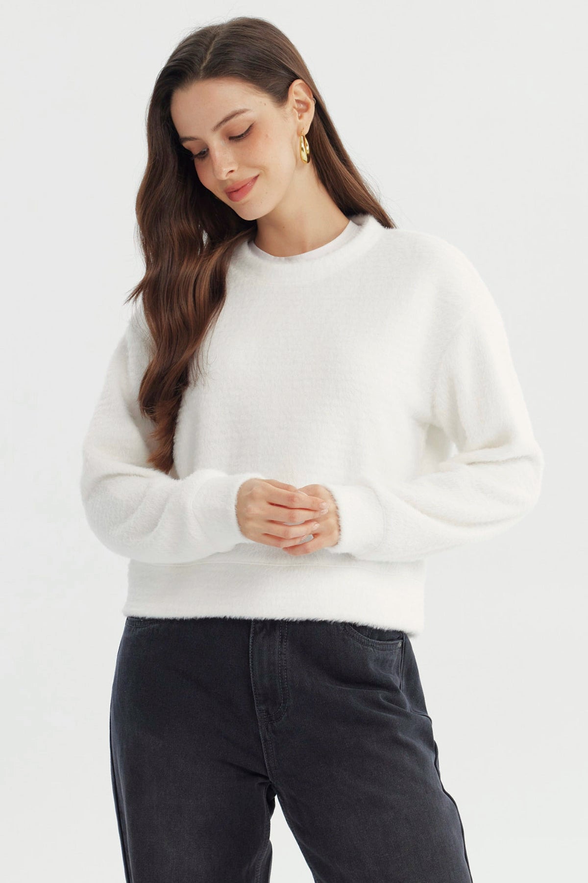 Sweater Mujer Regular Crudo
