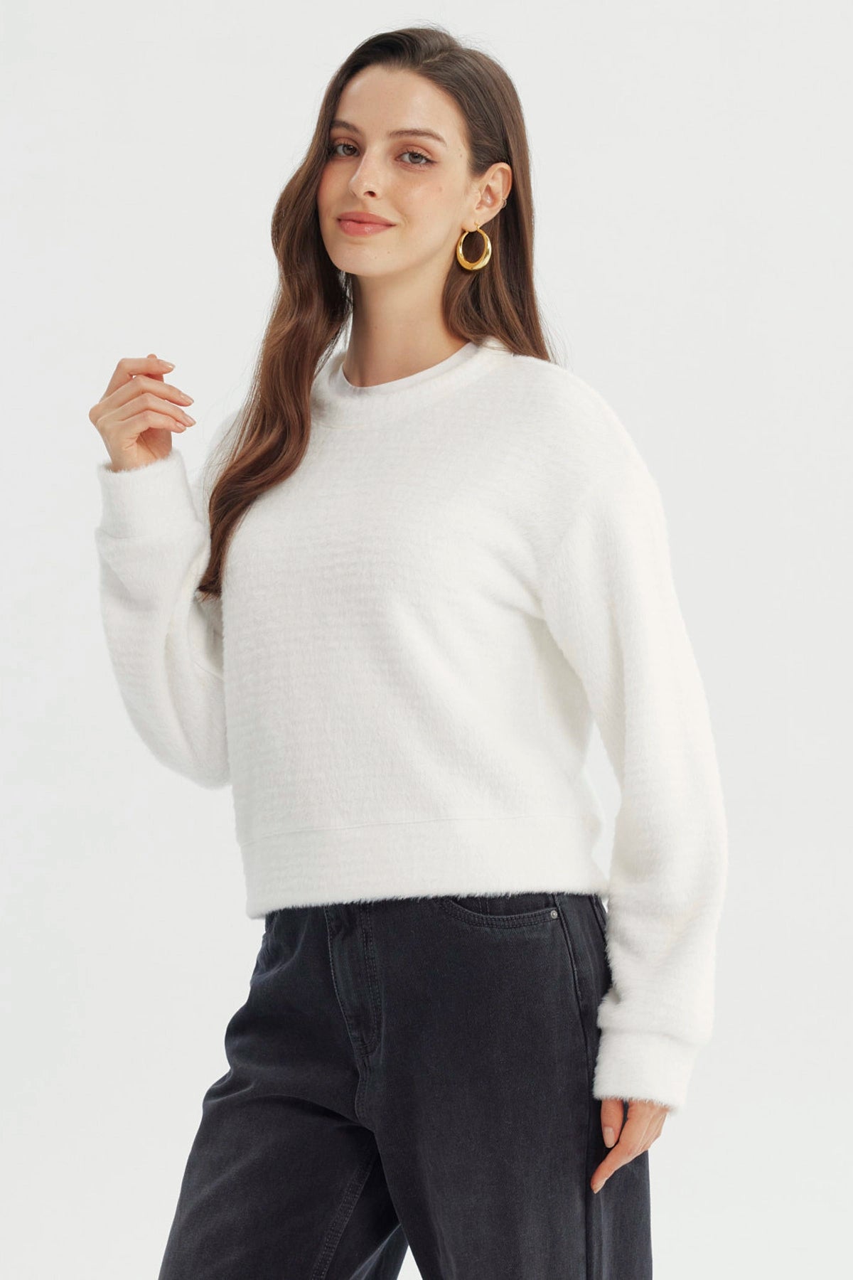 Sweater Mujer Regular Crudo
