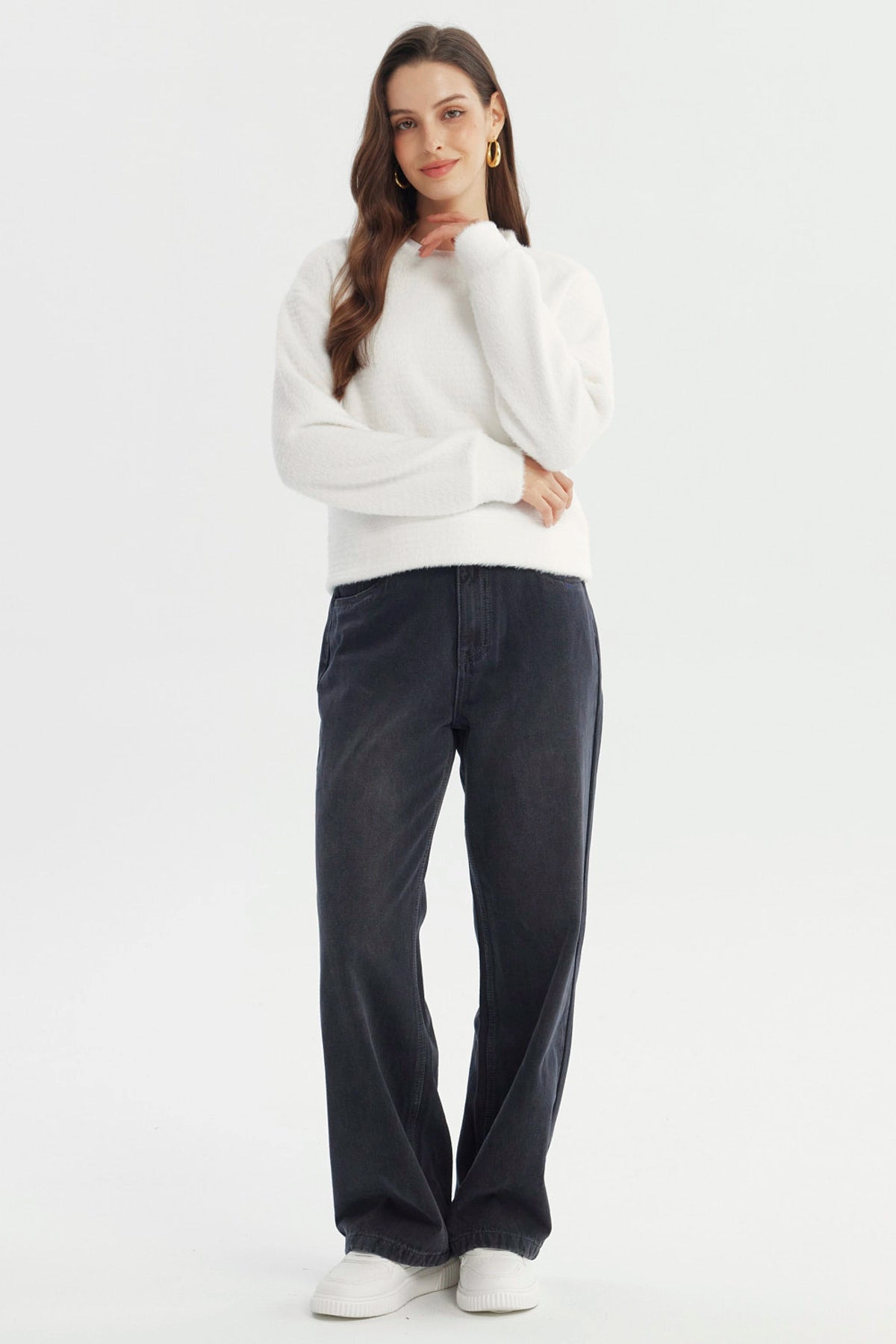 Sweater Mujer Regular Crudo