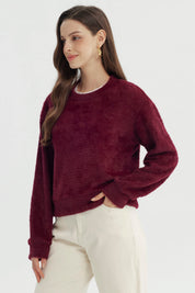 Sweater Mujer Regular Burdeo