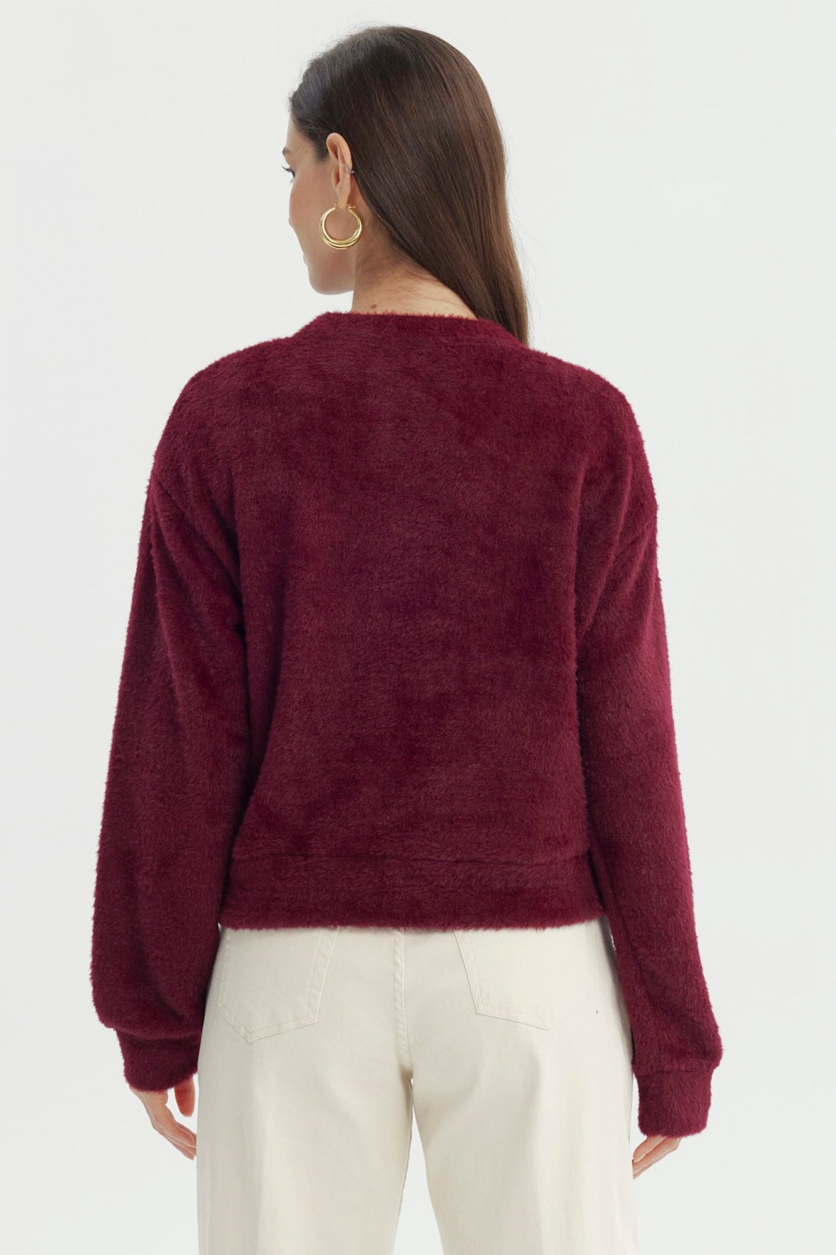 Sweater Mujer Regular Burdeo