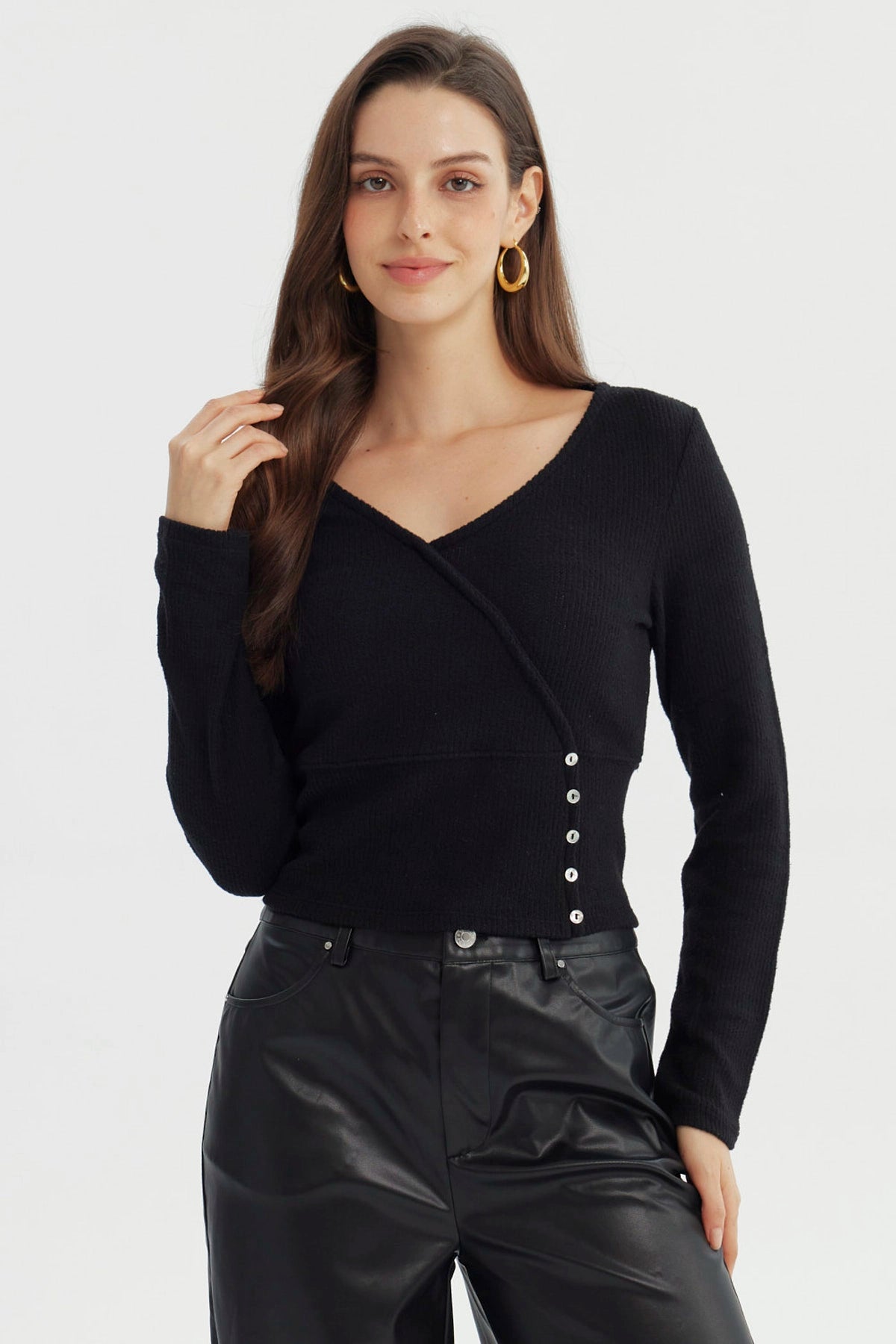 Sweater Mujer Slim Negro