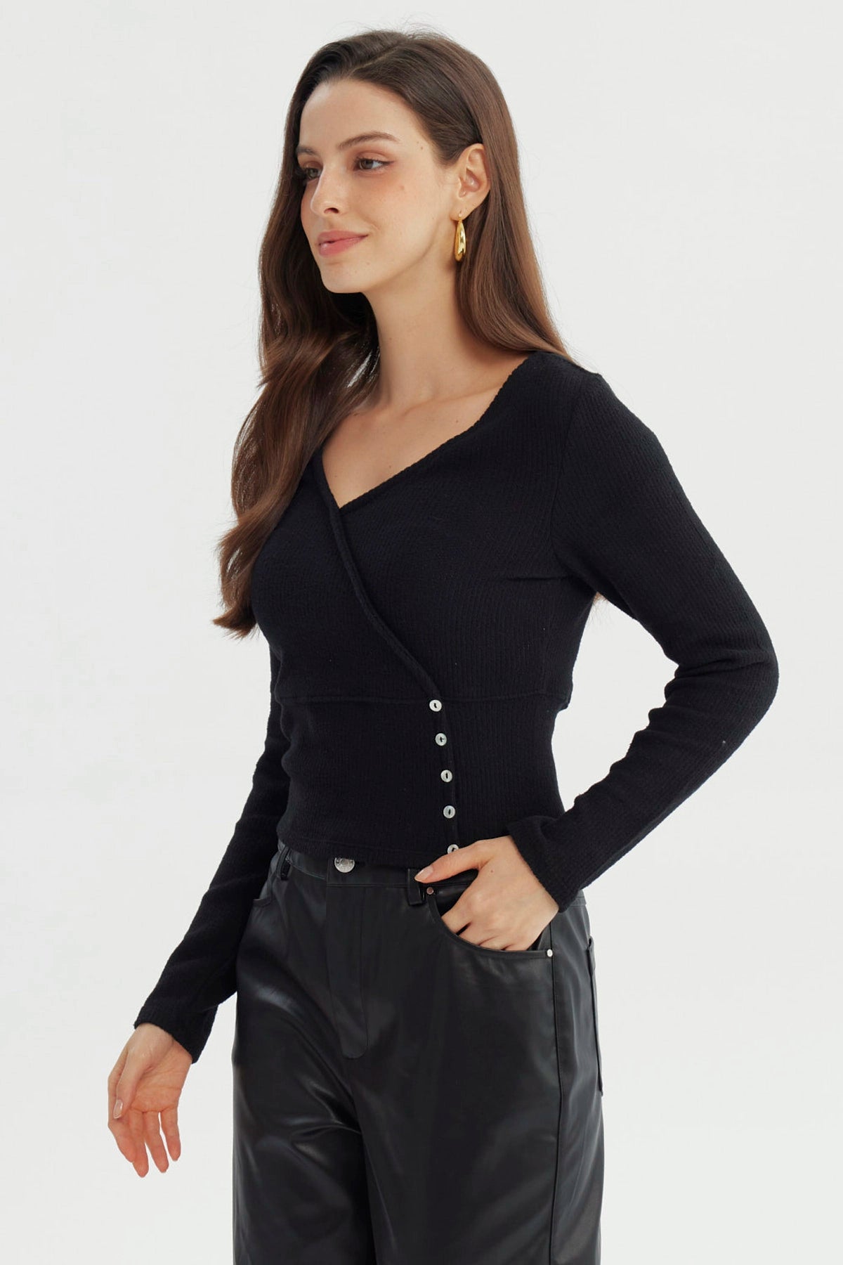 Sweater Mujer Slim Negro