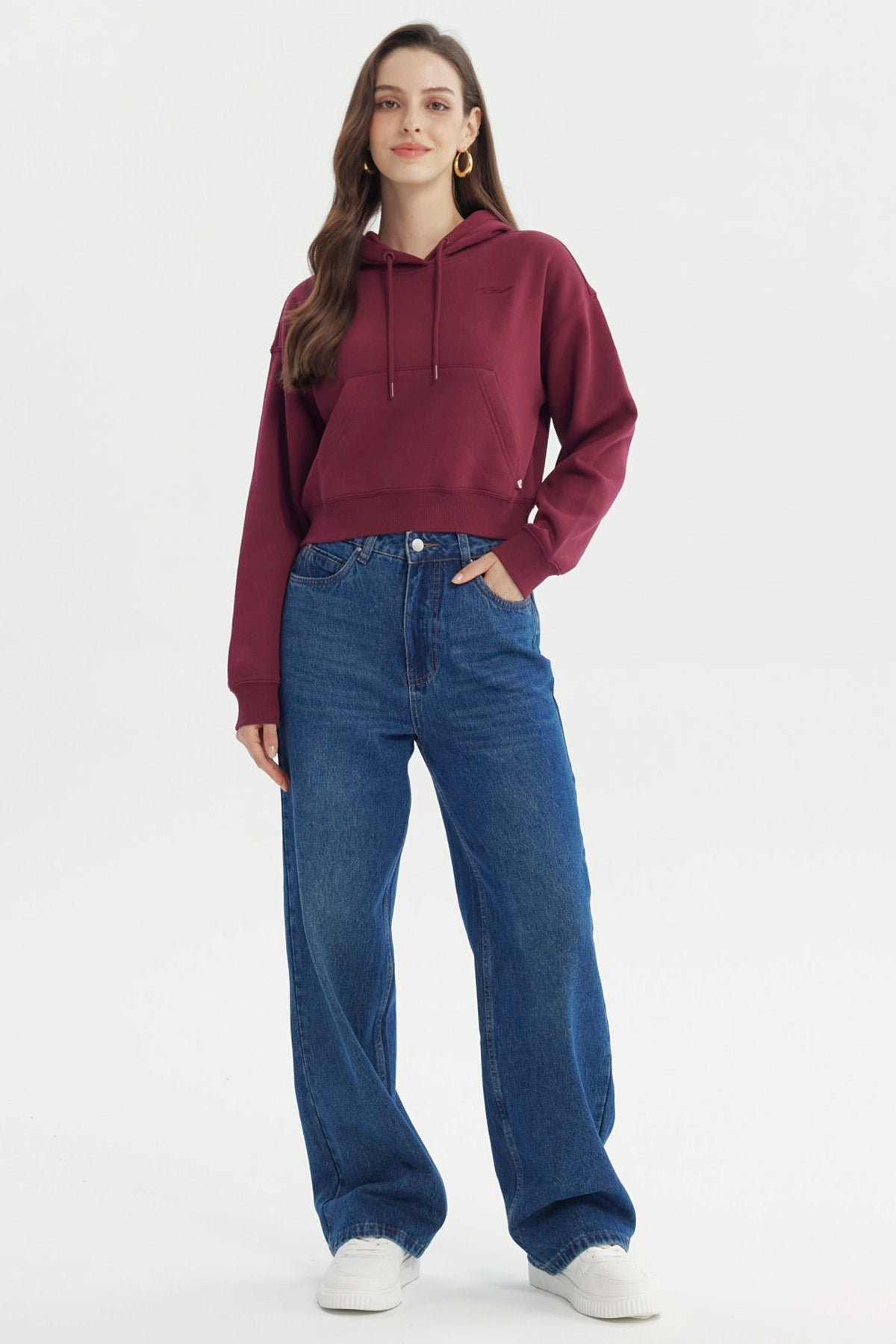 Polerón Mujer Regular Burdeo