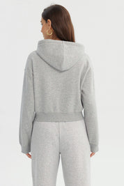 Polerón Mujer Regular Gris Melange