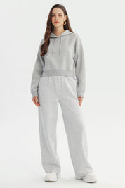 Polerón Mujer Regular Gris Melange