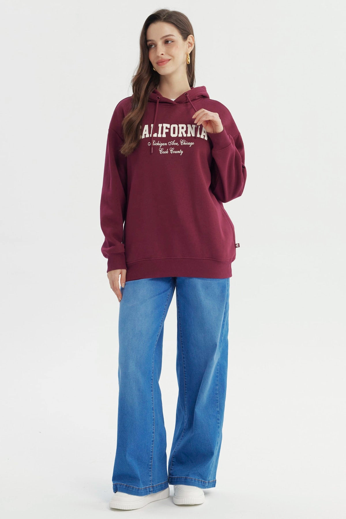 Polerón Mujer Classic Burdeo