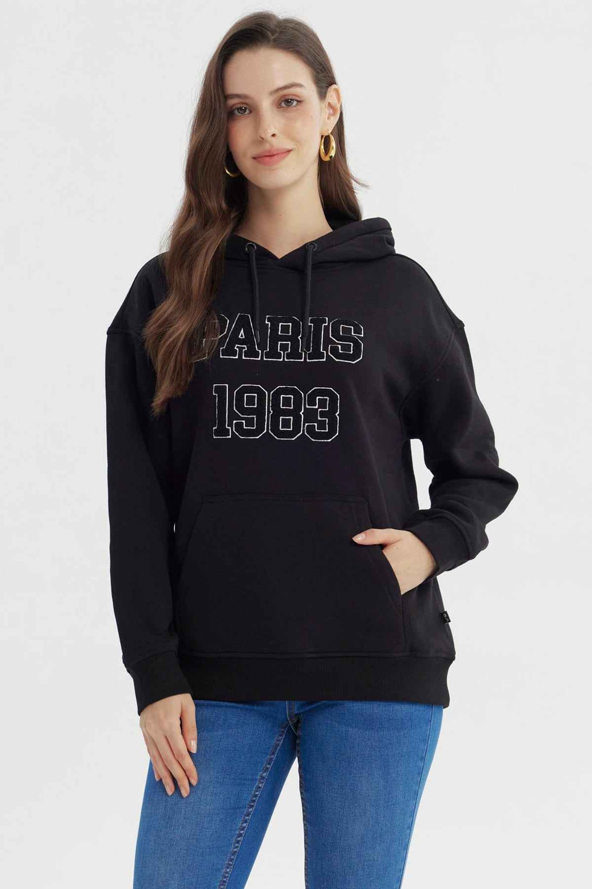 Polerón Mujer Slim Negro