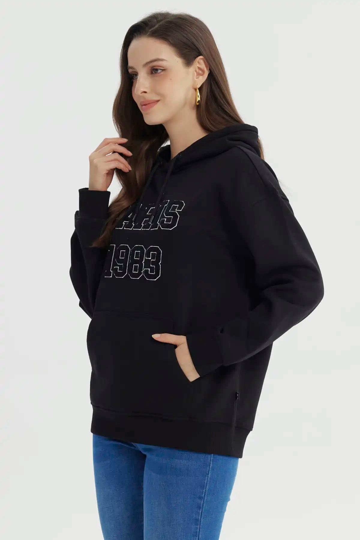 Polerón Mujer Slim Negro