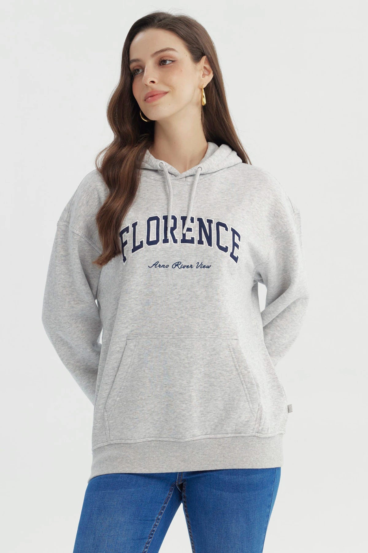 Polerón Mujer Slim Gris Melange