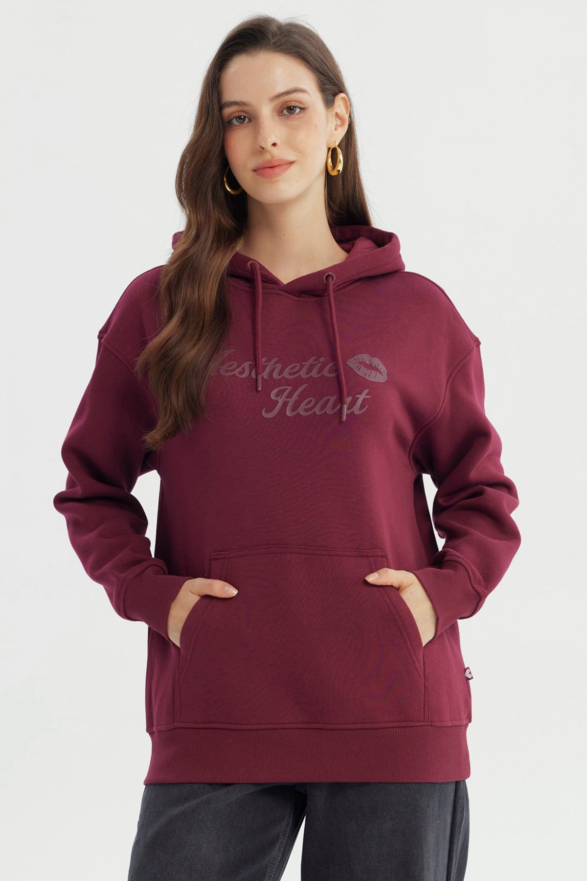 Polerón Mujer Slim Burdeo