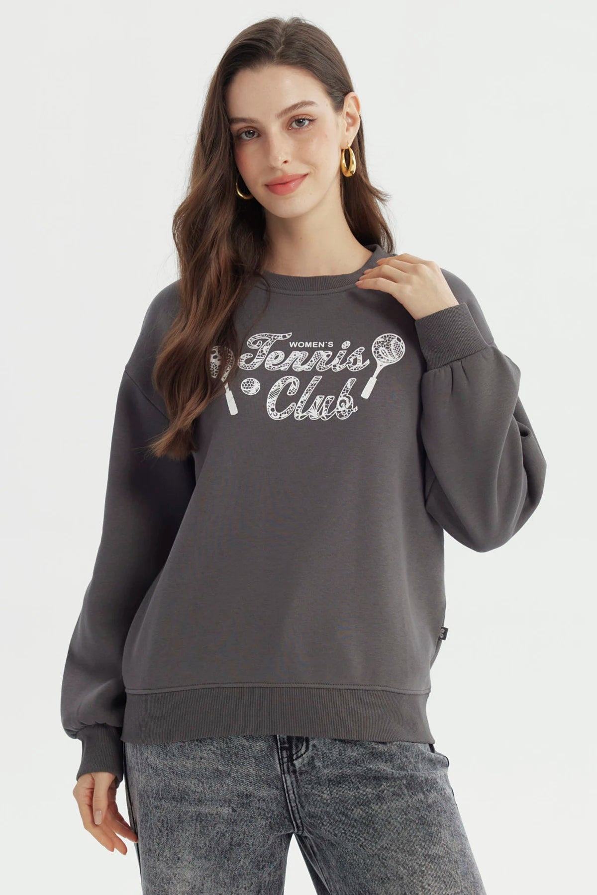 Polerón Mujer Classic Gris Oscuro
