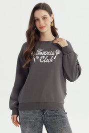 Polerón Mujer Classic Gris Oscuro