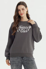 Polerón Mujer Classic Gris Oscuro