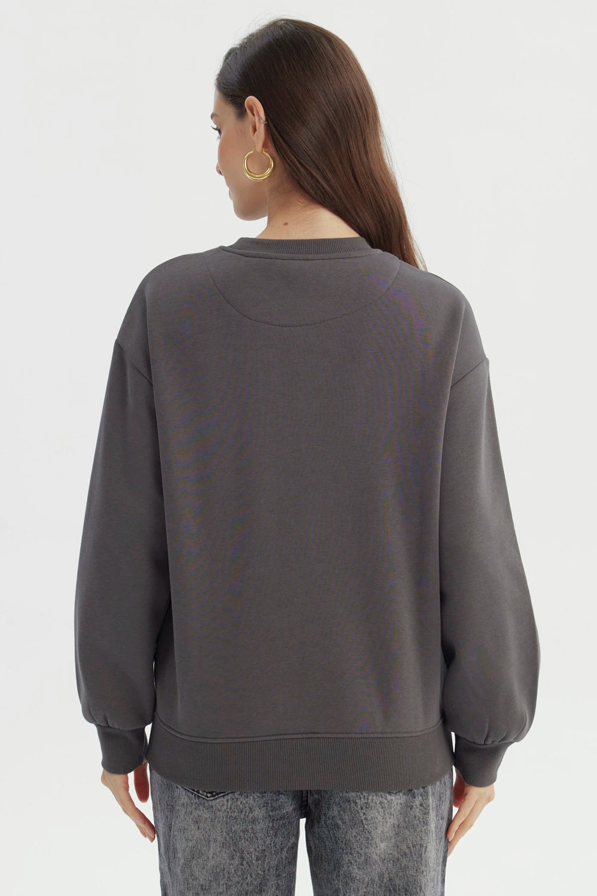 Polerón Mujer Classic Gris Oscuro