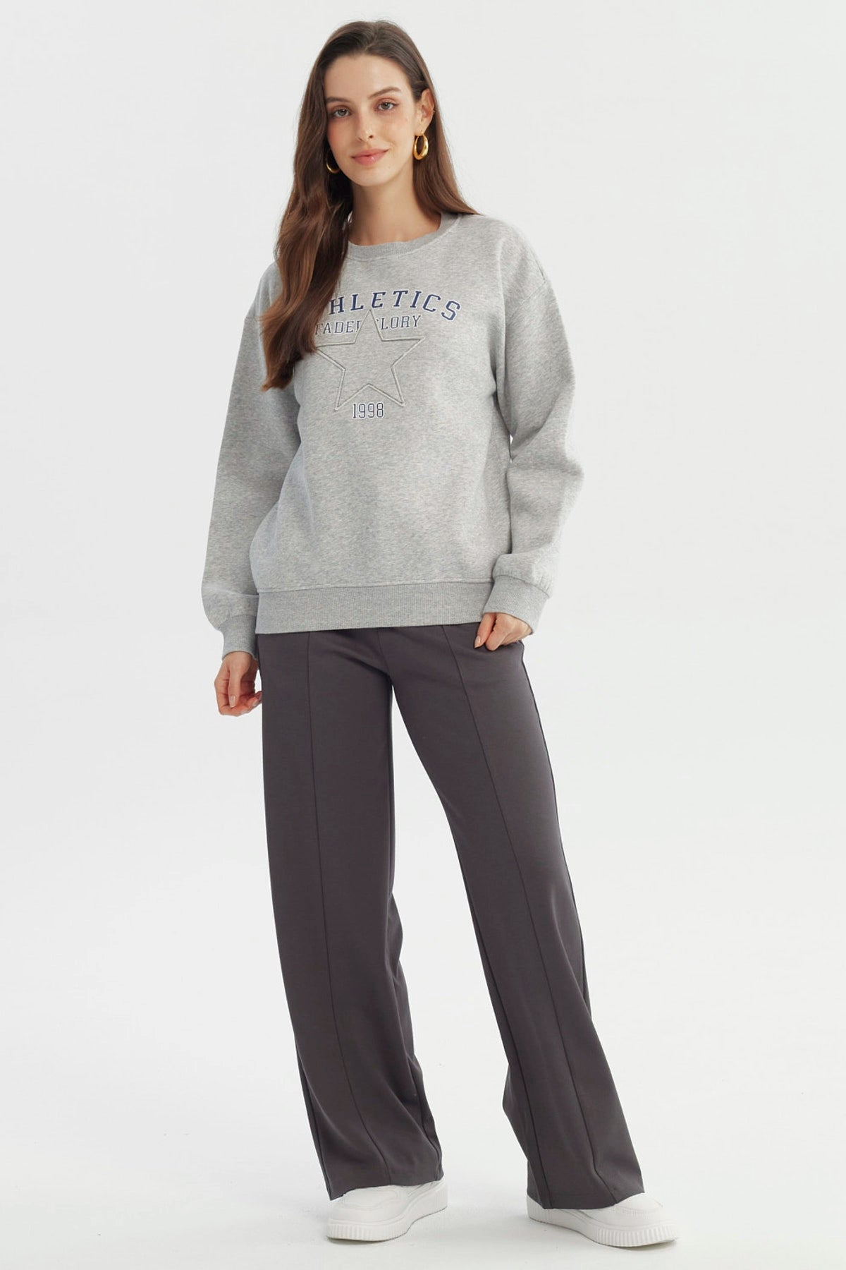 Polerón Mujer Classic Gris Melange