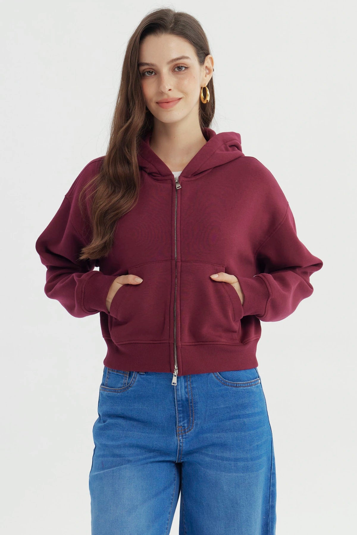 Polerón Mujer Classic Burdeo