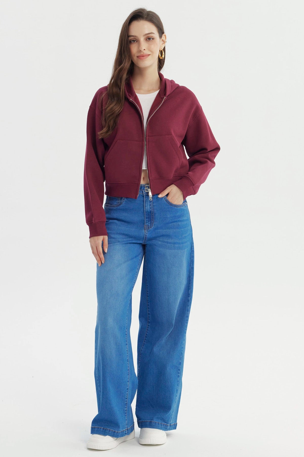 Polerón Mujer Classic Burdeo