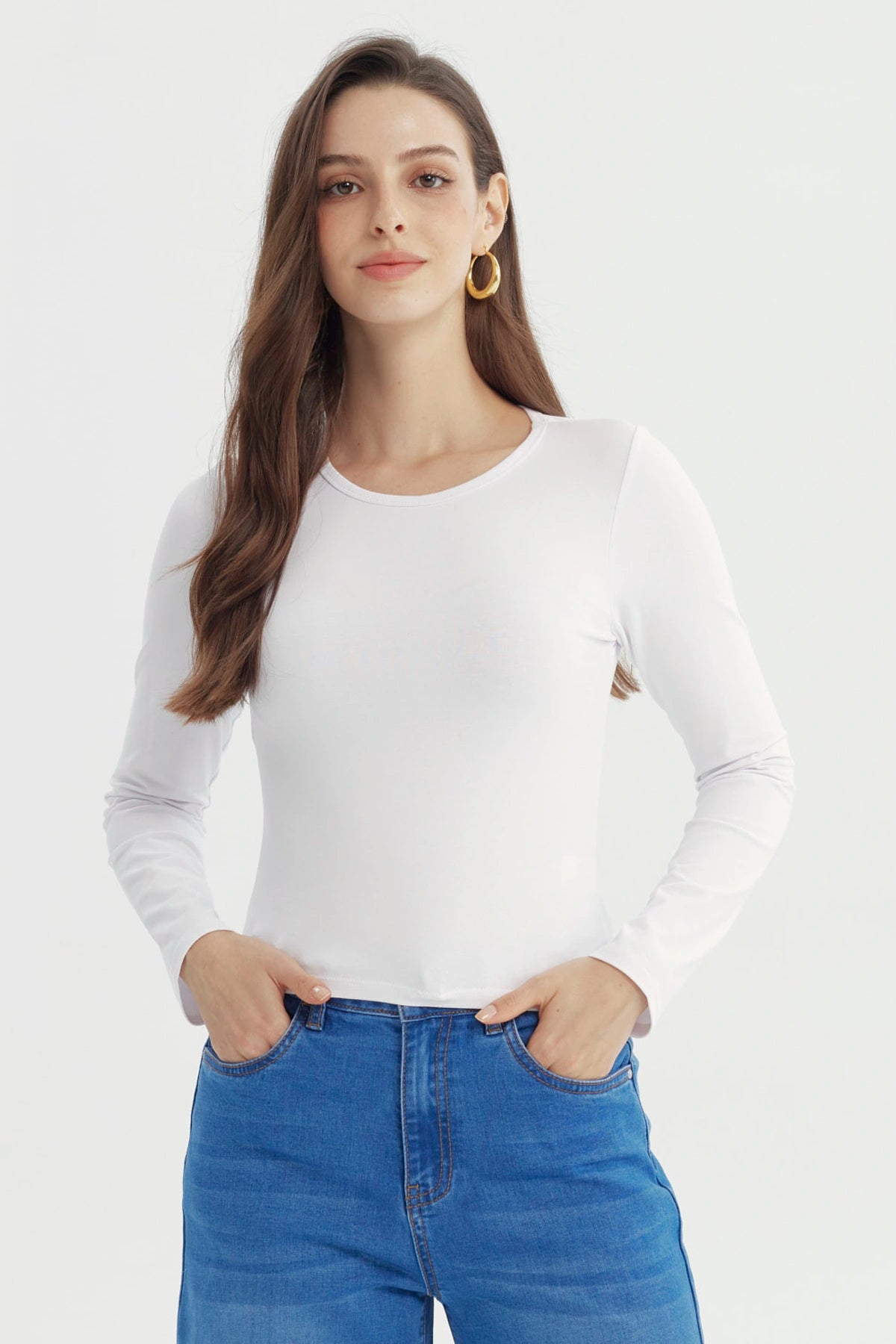 Polera Mujer Slim Blanco
