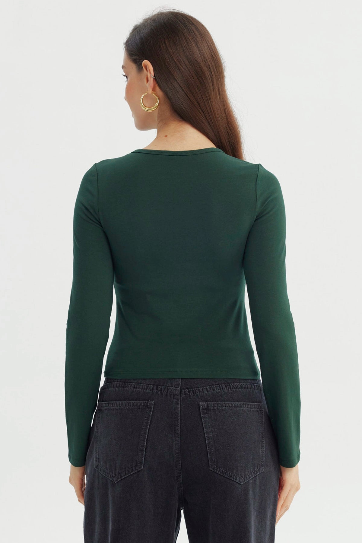 Polera Mujer Slim Verde Oscuro