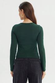 Polera Mujer Slim Verde Oscuro