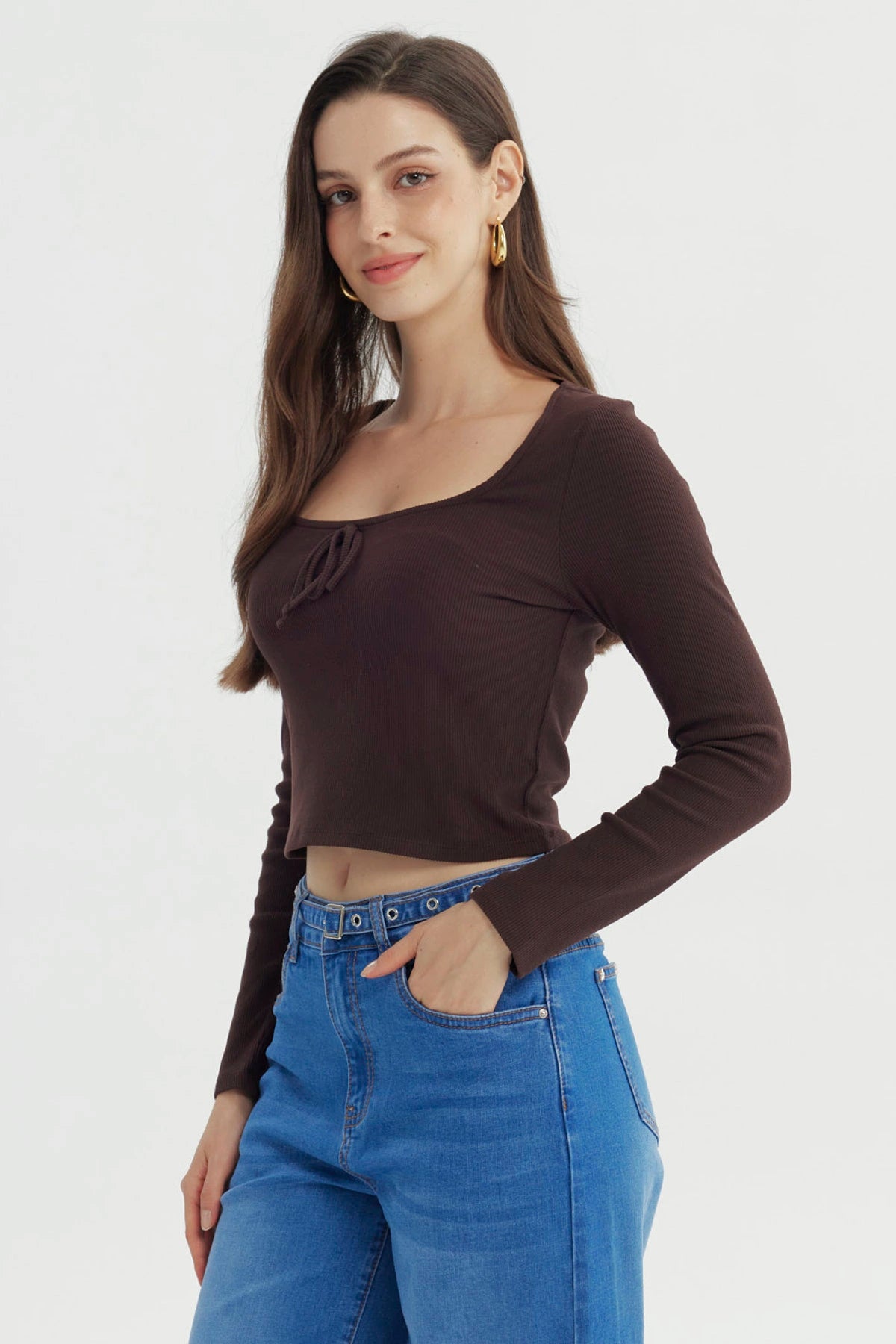 Polera Mujer Ajustado Chocolate