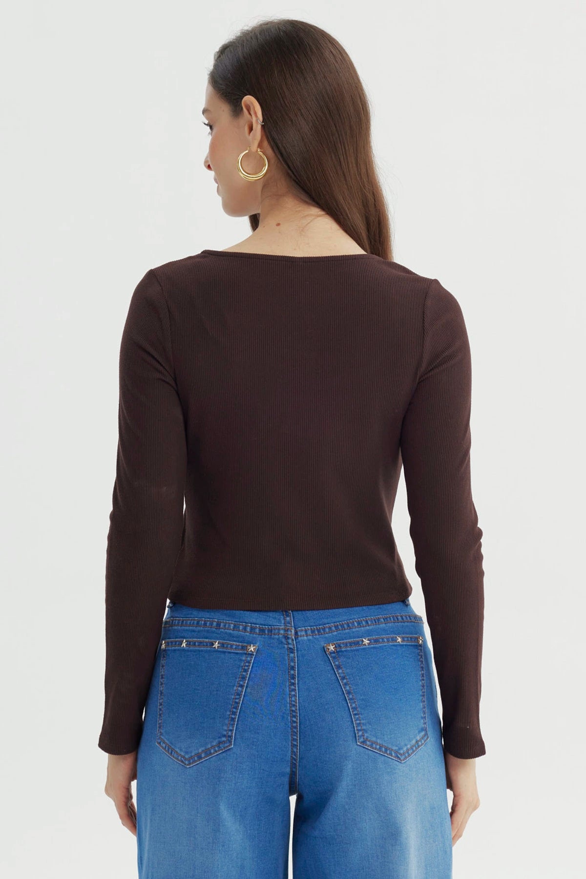 Polera Mujer Ajustado Chocolate