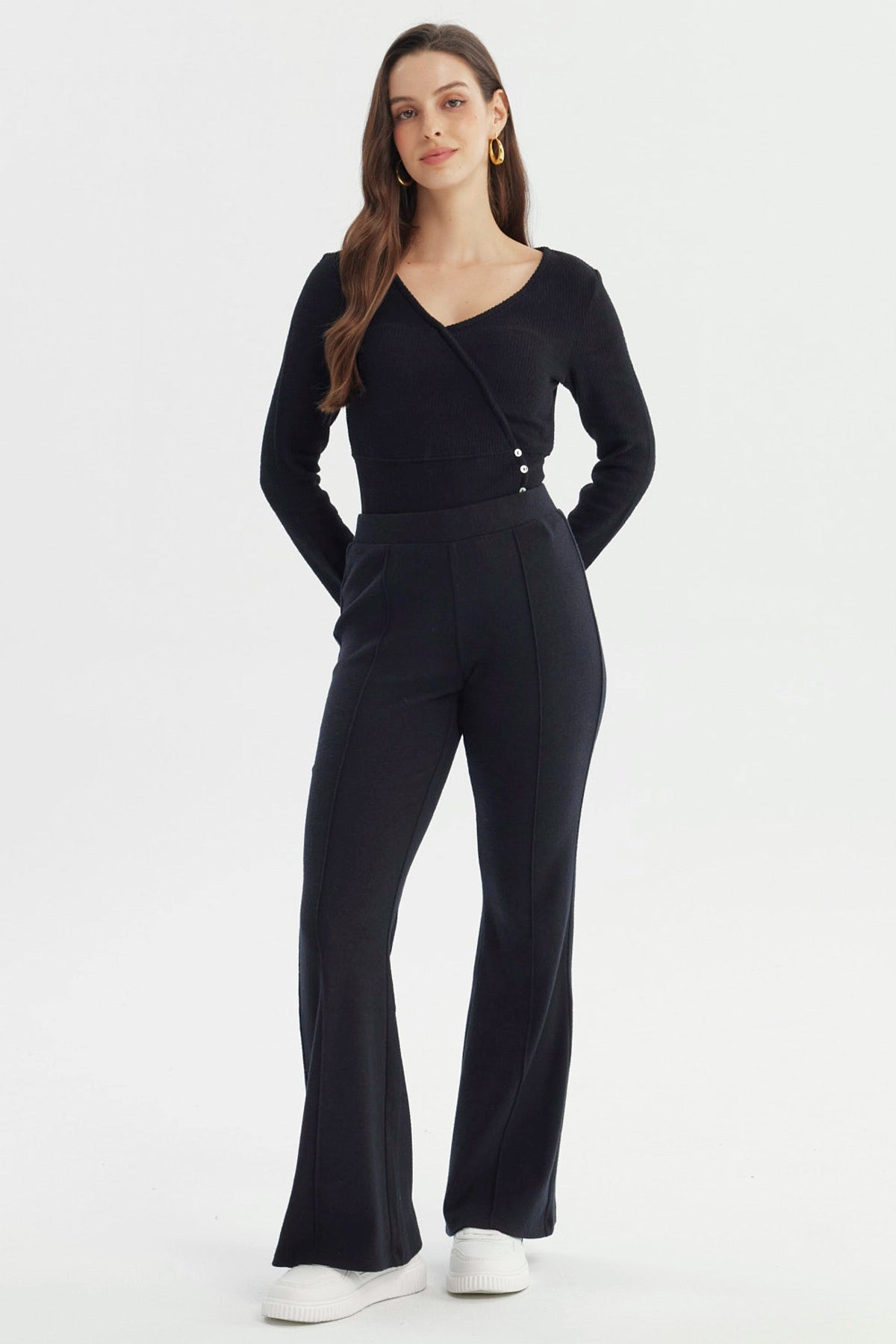 Pantalón Mujer Flare Negro