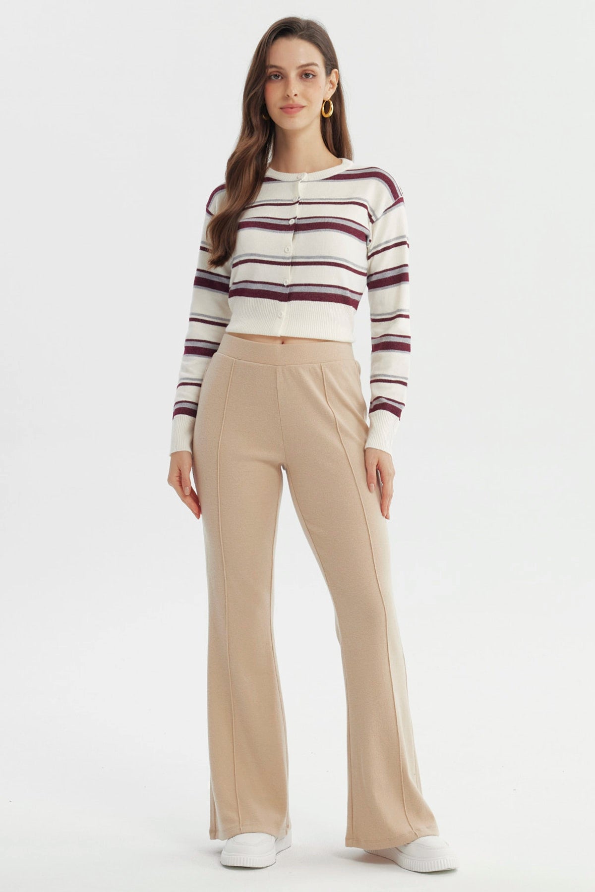 Pantalón Mujer Flare Beige