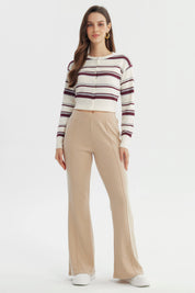 Pantalón Mujer Flare Beige