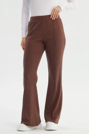 Pantalón Mujer Flare Café