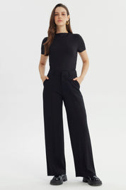 Pantalón Mujer Wide Leg Negro