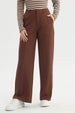 Pantalón Mujer Wide Leg Café