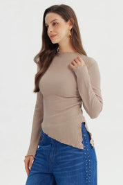 Polera Mujer Ajustado Beige