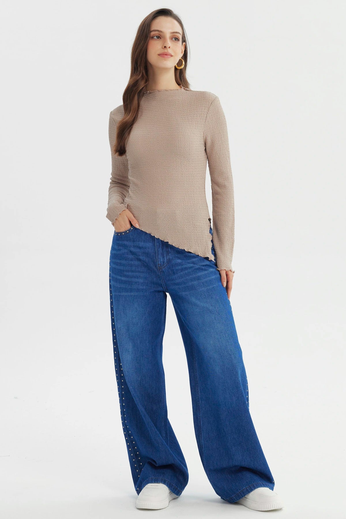 Polera Mujer Ajustado Beige