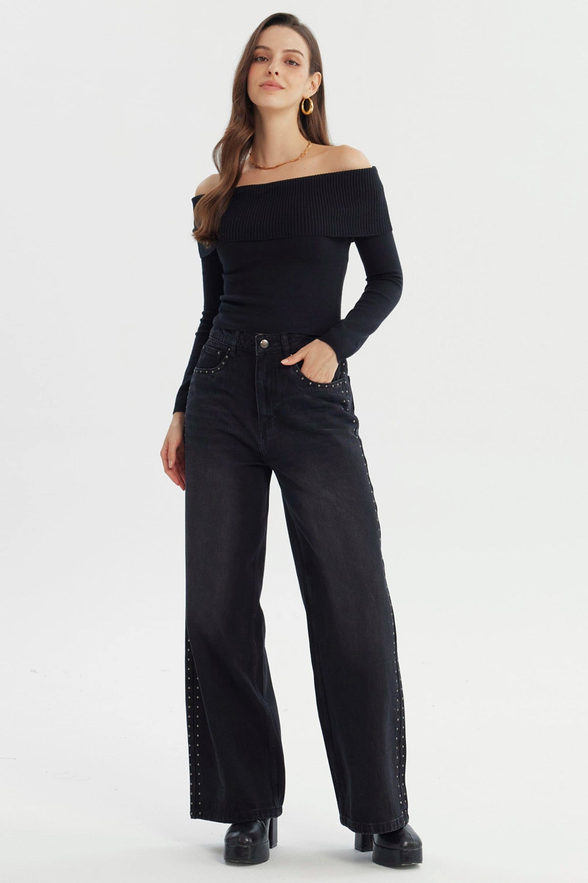 Sweater Mujer Slim Negro