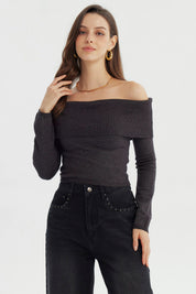 Sweater Mujer Slim Gris Oscuro