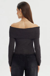 Sweater Mujer Slim Gris Oscuro