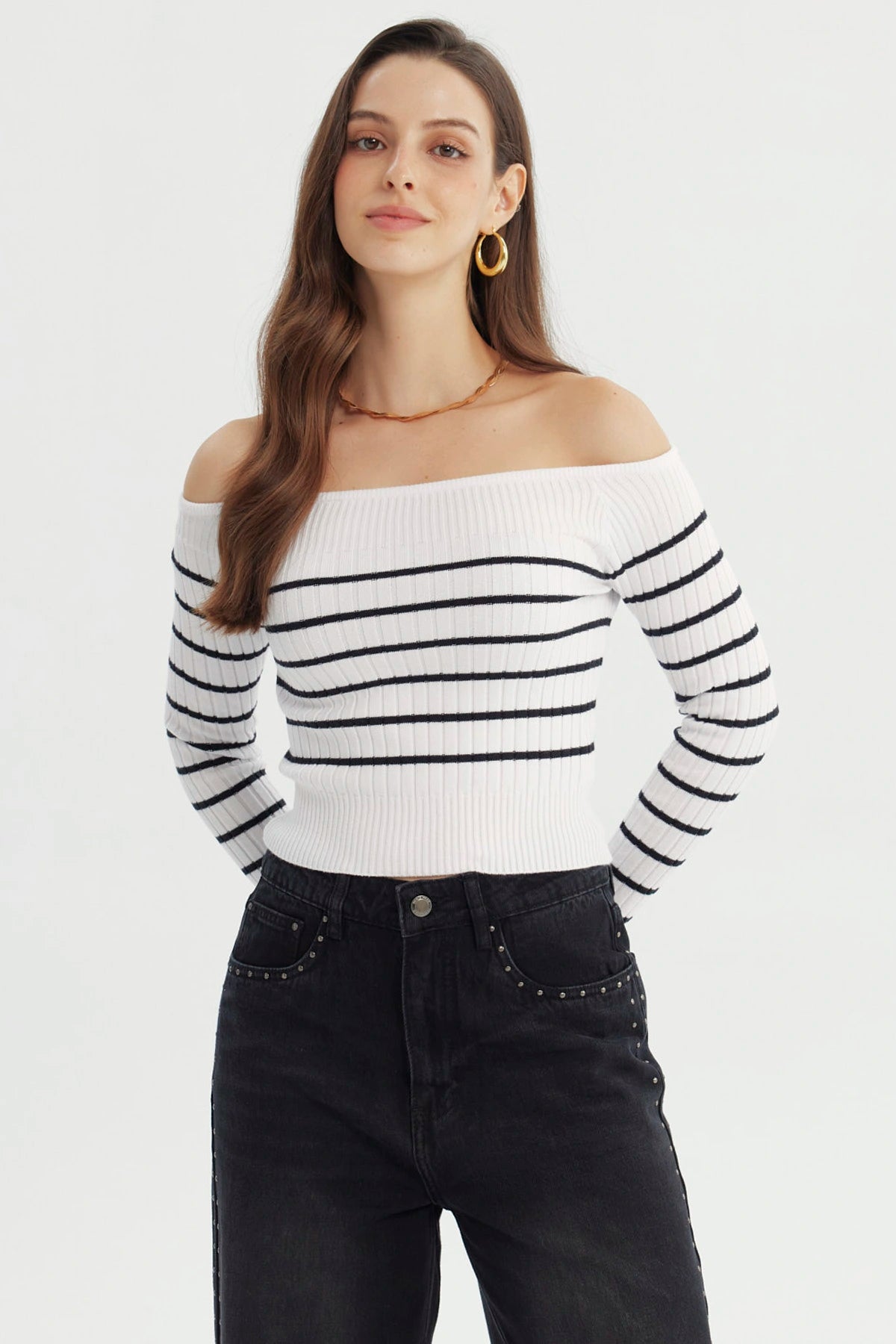 Sweater Mujer Ajustado Blanco