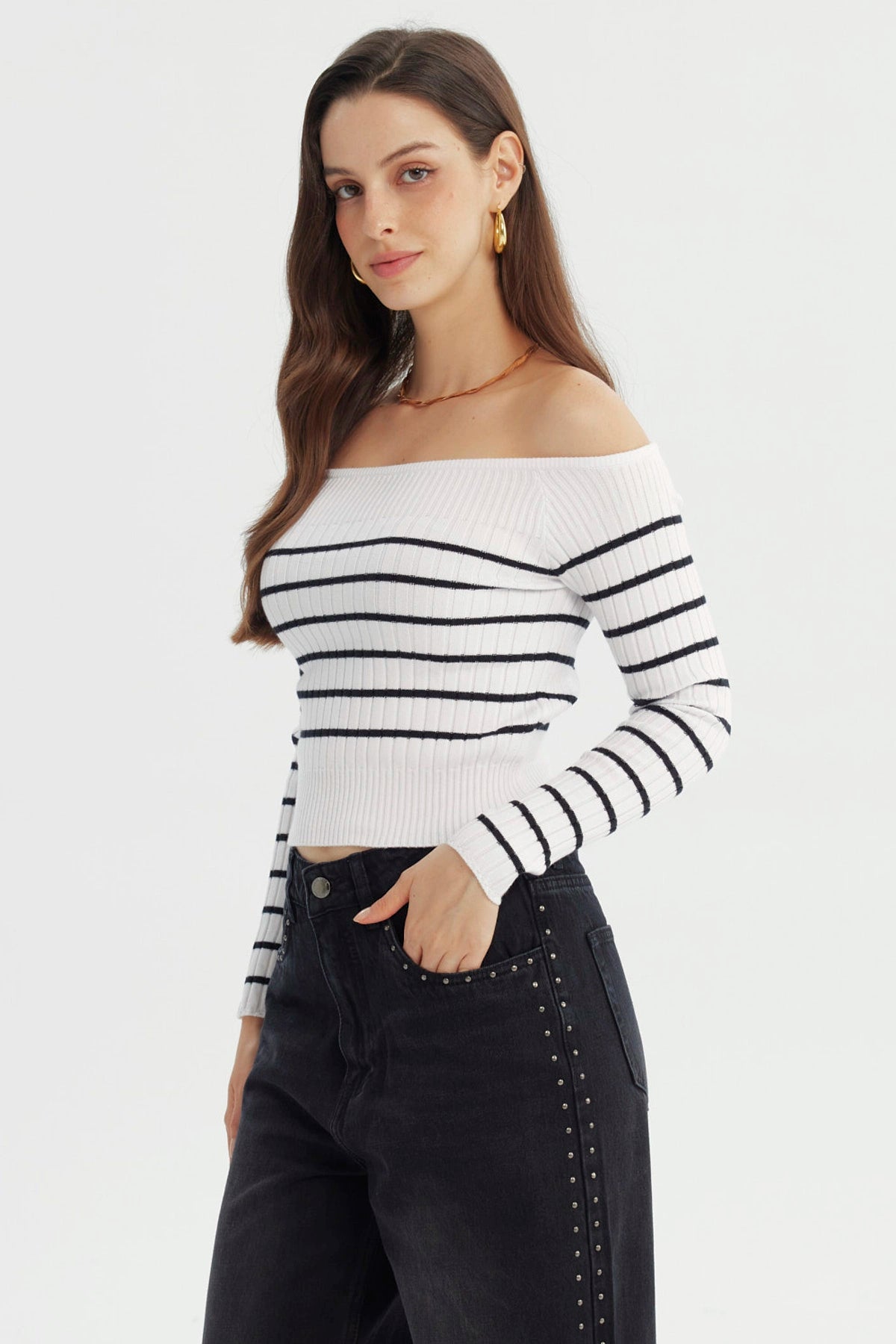 Sweater Mujer Ajustado Blanco