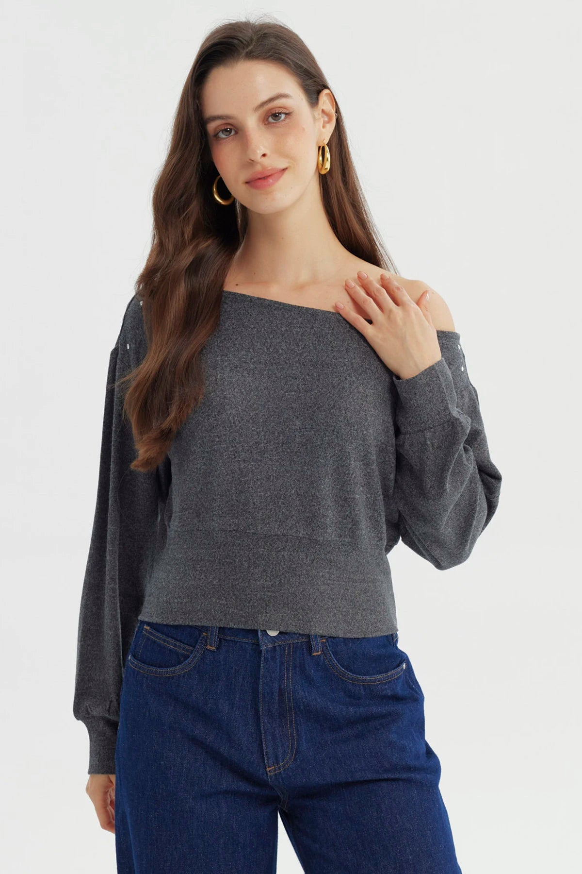 Sweater Mujer Classic Gris Oscuro